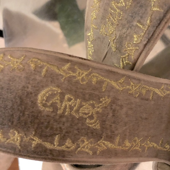 Beautiful Suede Embellished Heeled Sandals sz9-Very Comfortable-Anti-Slip. - Picture 3 of 6